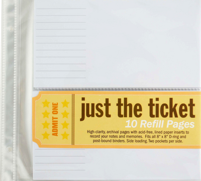 Just The Ticket Refill Sheets