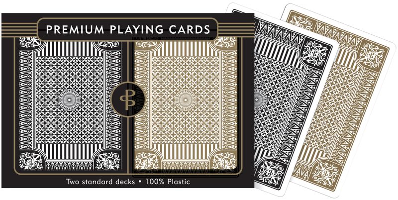 Black &amp; Gold Premium Plastic Playing Cards (Standard Size)