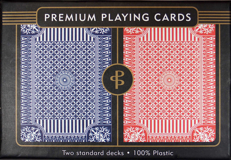 Blue &amp; Red Premium Plastic Playing Cards (Standard Size)