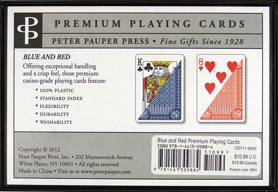 Blue & Red Premium Plastic Playing Cards (Standard Size) – Peter