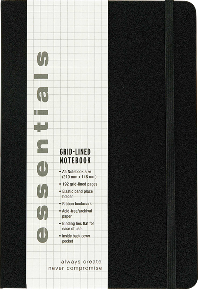 Essentials Grid-lined Notebook, Large, A5 Size