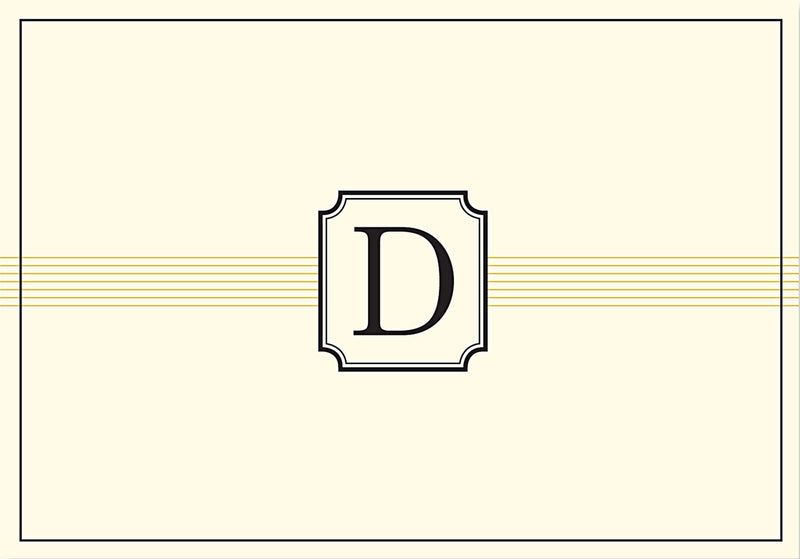 Monogram Note Cards: D