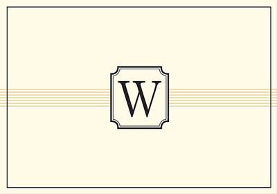 Monogram Note Cards: W