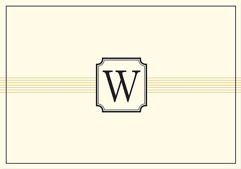 Monogram Note Cards: W