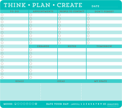 Think - Plan - Create  Notepad/Mousepad