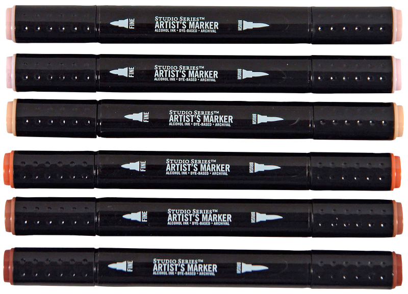 Studio Series Professional Alcohol Markers - Skin Tones - 6 Pack