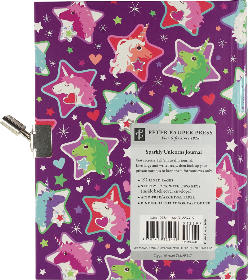 Sparkly Unicorns Locking Journal