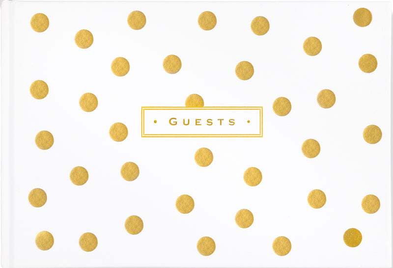 Gold Dots Leather Guest Book