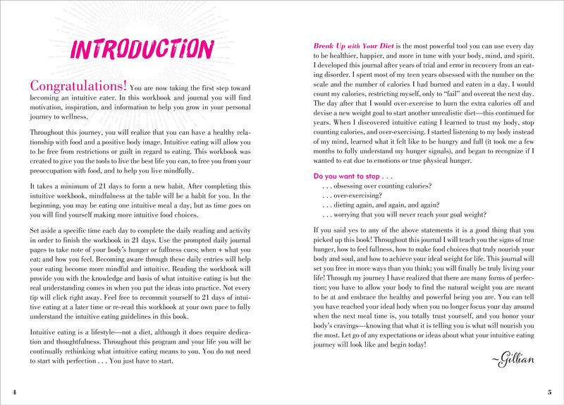 Break Up With Your Diet!  A 21-Day Workbook and Journal for Intuitive Eating