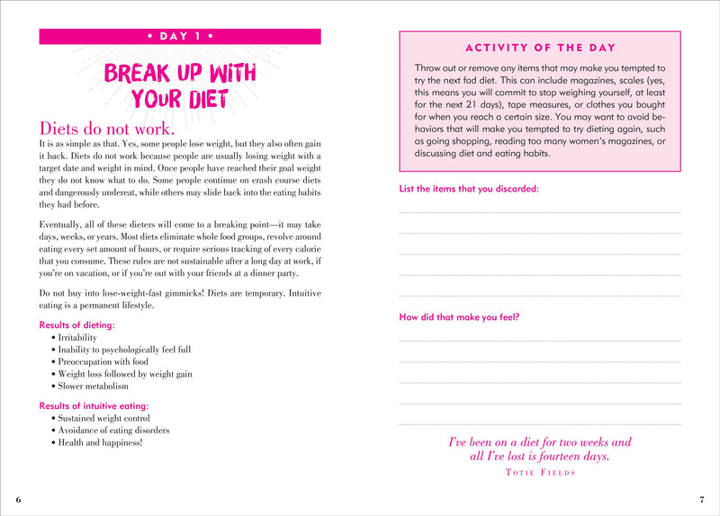 Break Up With Your Diet!  A 21-Day Workbook and Journal for Intuitive Eating