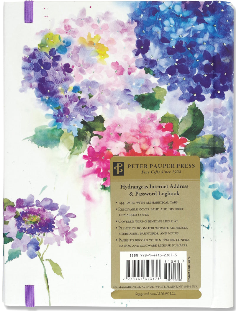 Hydrangeas Large-Format Internet Address & Password Logbook