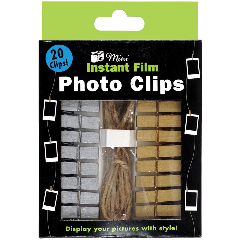 Gold & Silver Instant Film Photo Clips