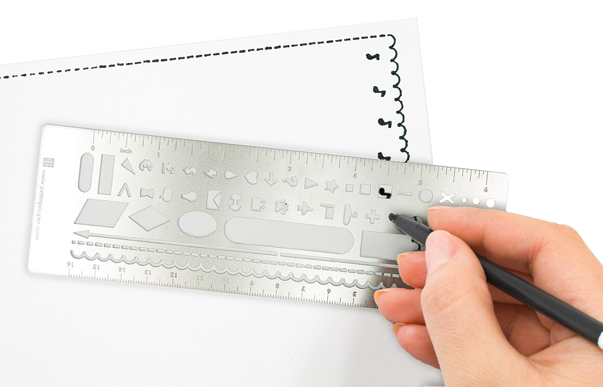 Bullet Journal Drawing Stencil Metal Ruler — Stationery Pal