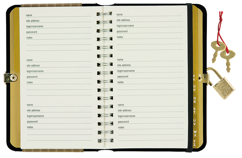 Locking Internet Address & Password Logbook