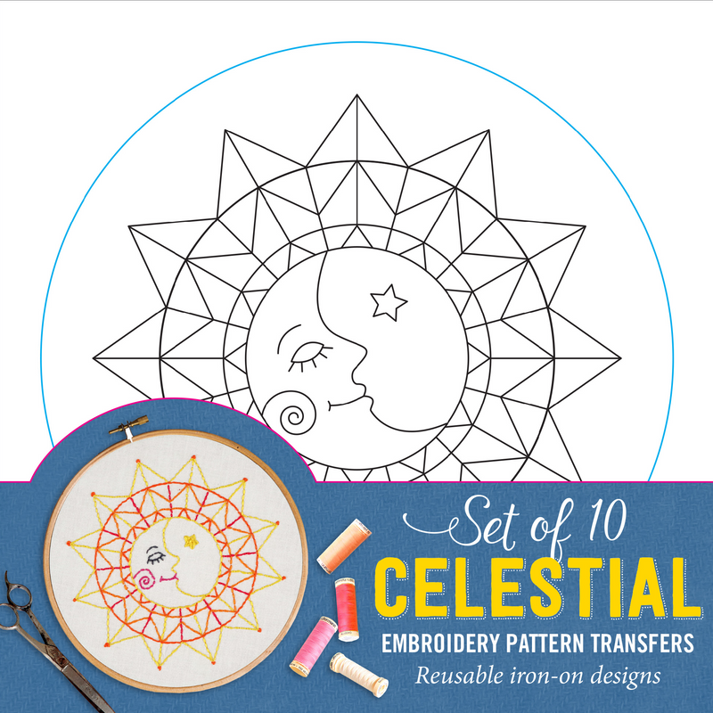 Celestial Embroidery Pattern Transfers
