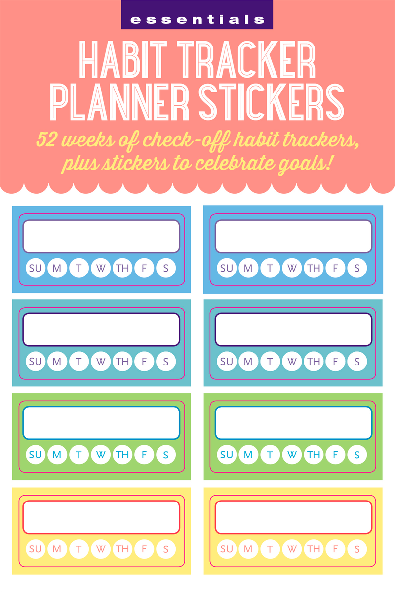 Essentials Habit Tracker Planner Stickers