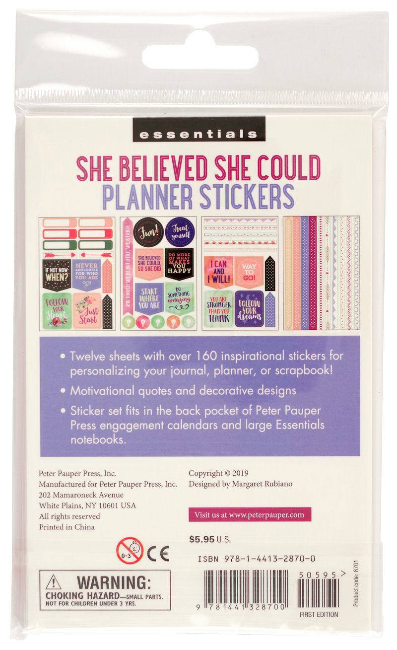 Essentials She Believed She Could Planner Stickers