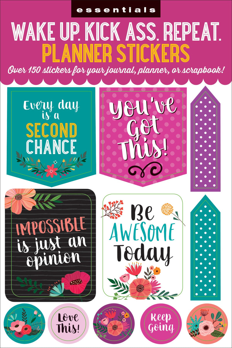 Essentials Wake Up, Kick Ass, Repeat. Planner Stickers