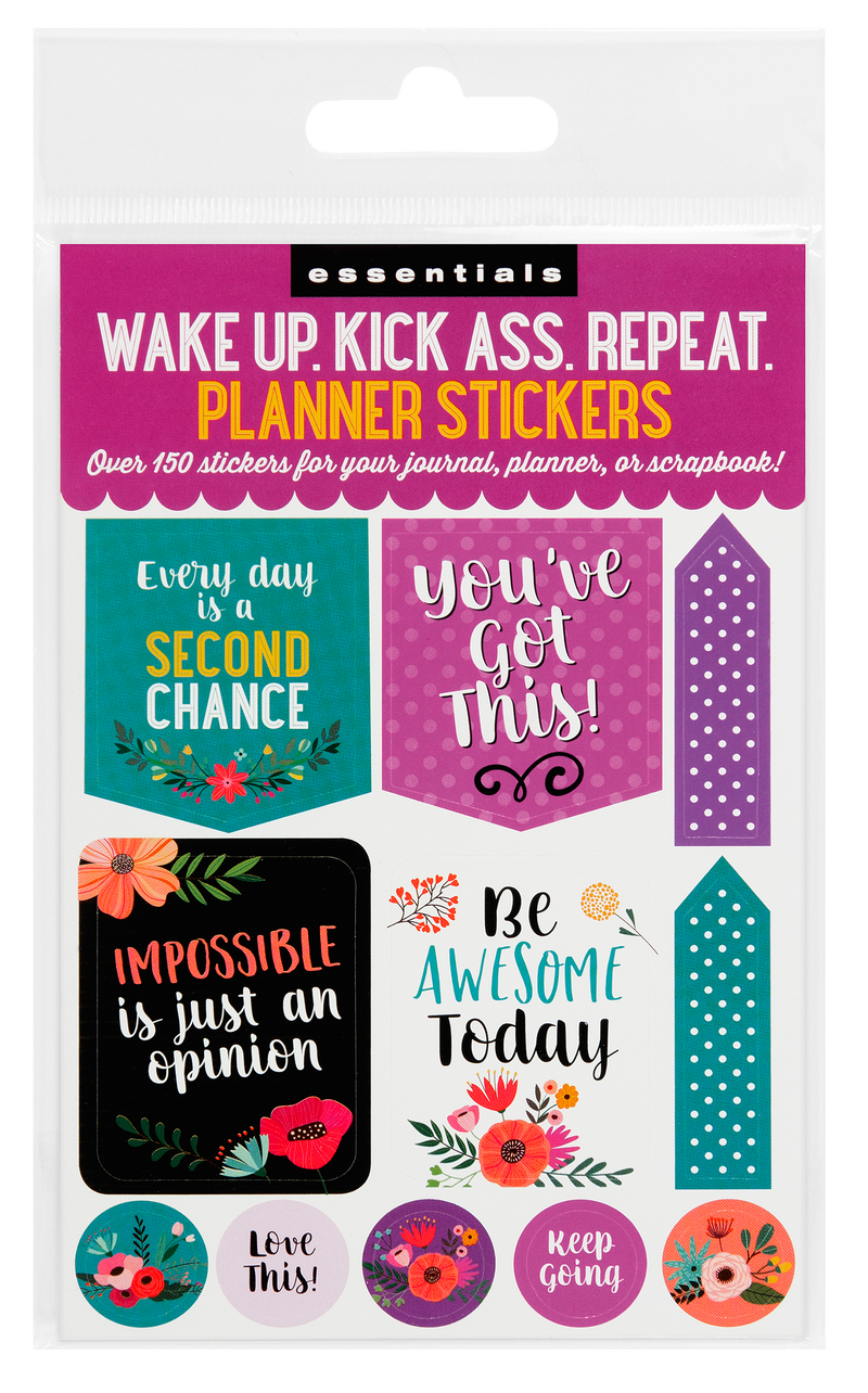 Essentials Wake Up, Kick Ass, Repeat. Planner Stickers