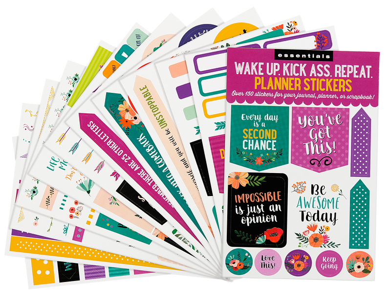 Essentials Wake Up, Kick Ass, Repeat. Planner Stickers