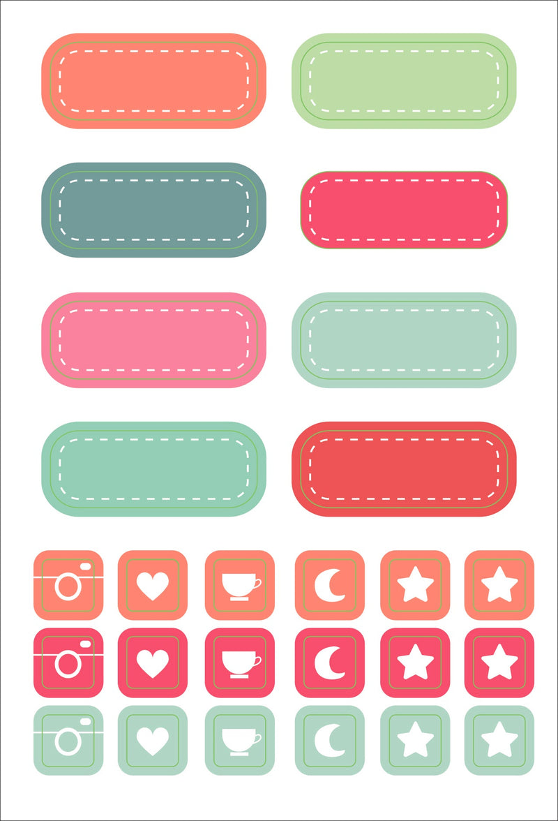 Essentials Dotted Journal Planner Stickers