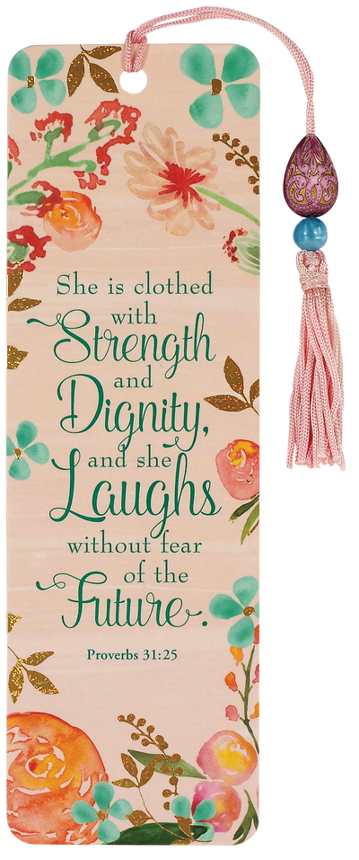 She Is Clothed with Strength and Dignity Beaded Bookmark