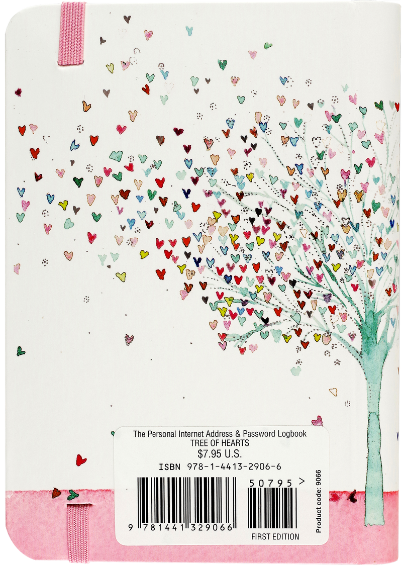 Tree of Hearts Internet Address & Password Logbook