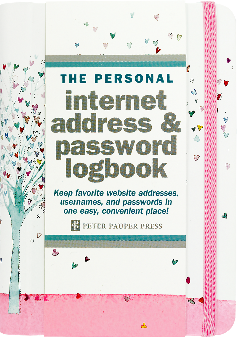 Tree of Hearts Internet Address & Password Logbook