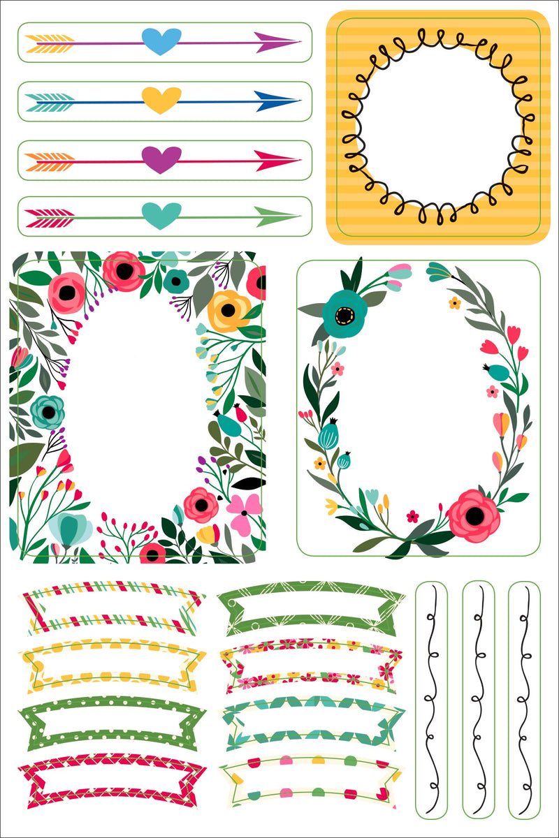 Essentials Borders & Frames Planner Stickers