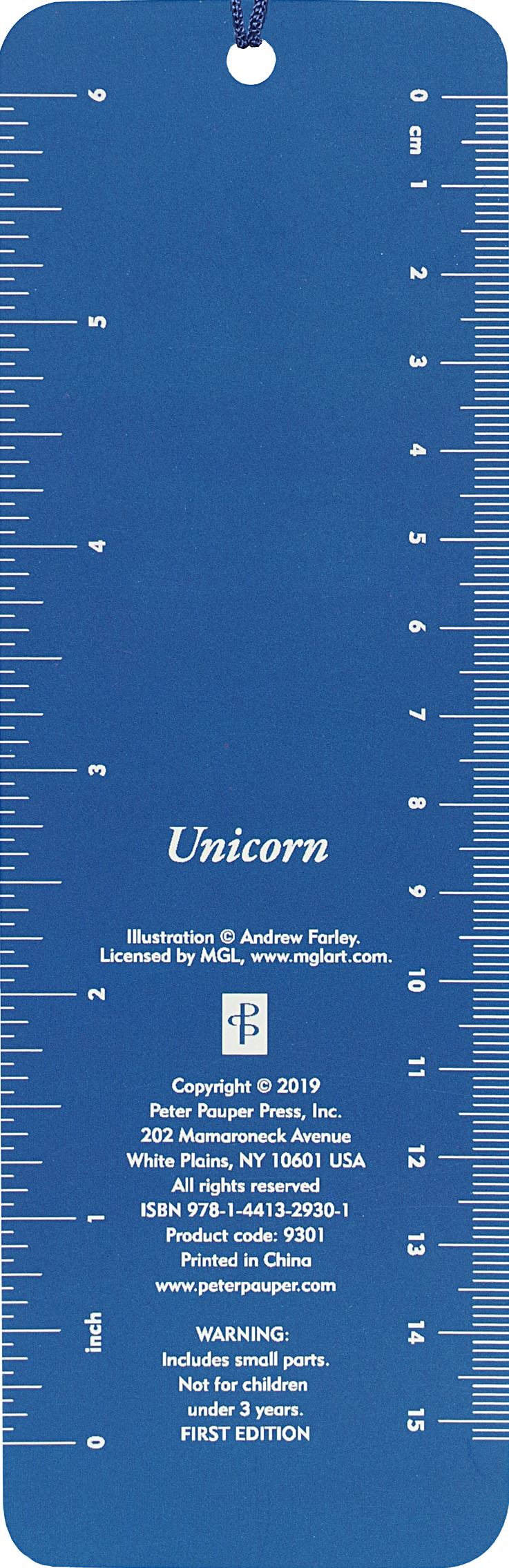Unicorn 3-D Bookmark