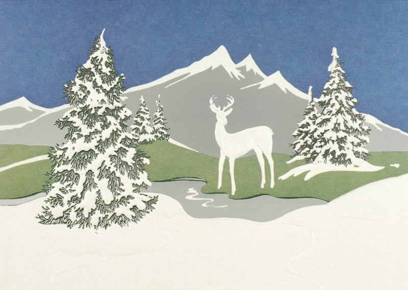 Snowy Mountains Deluxe Boxed Holiday Cards
