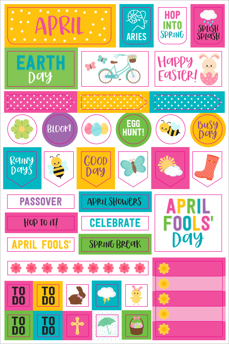 Essentials Month By Month Planner Stickers