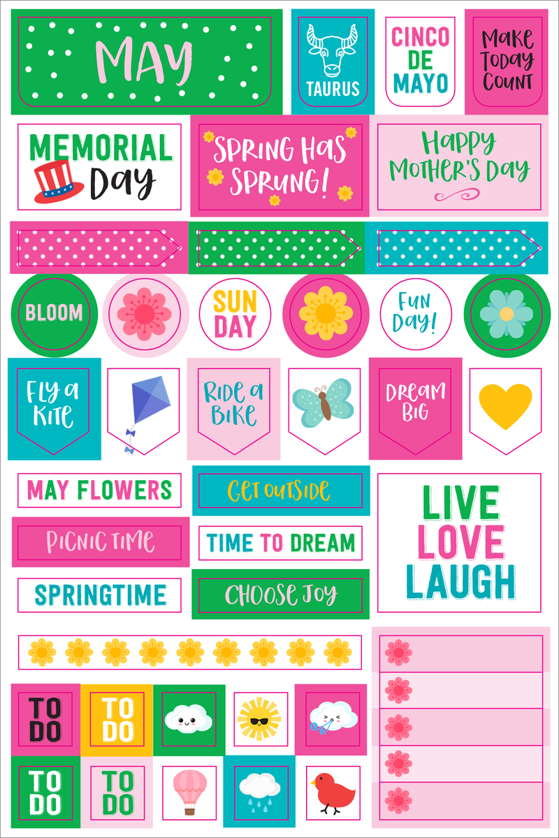 Essentials Month By Month Planner Stickers