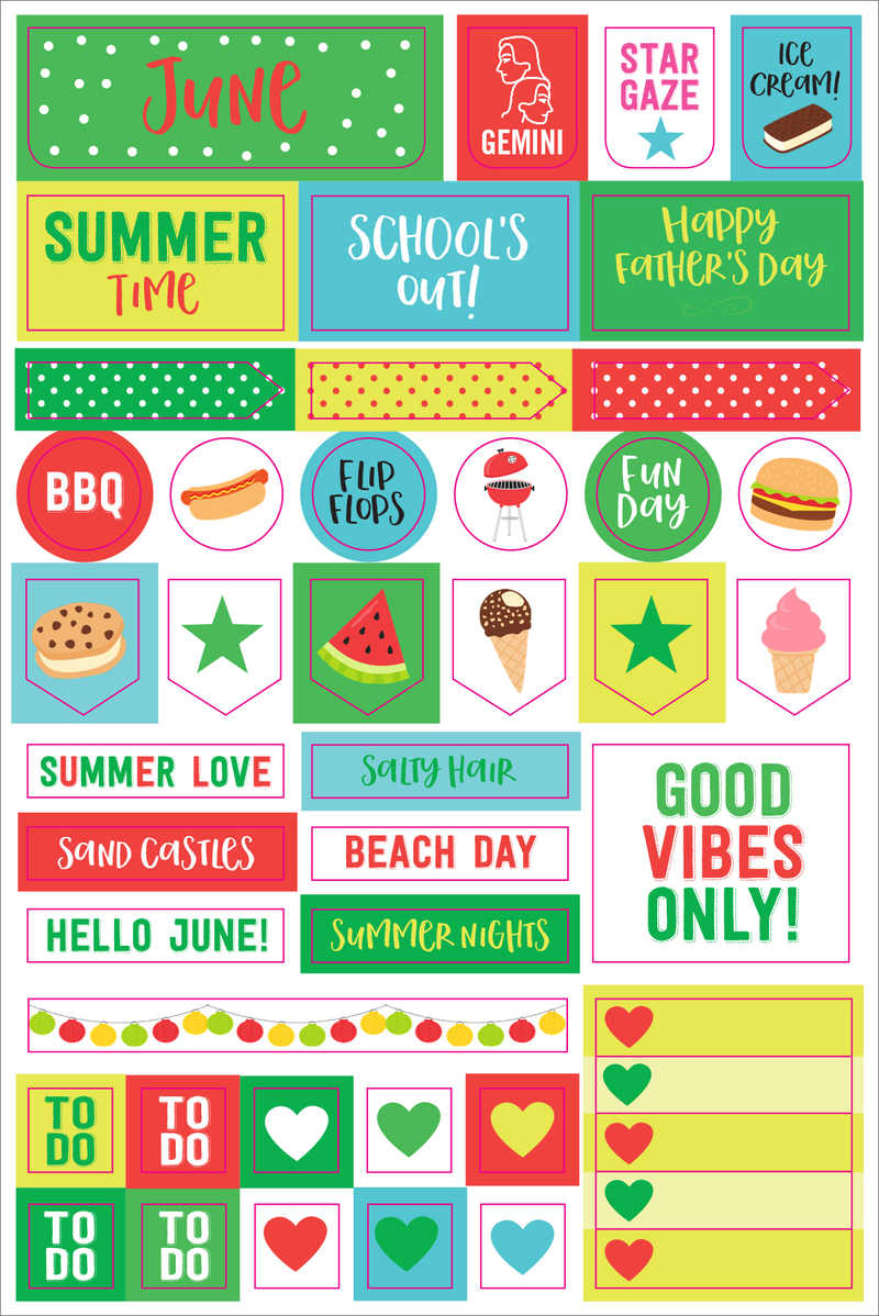 Essentials Month By Month Planner Stickers