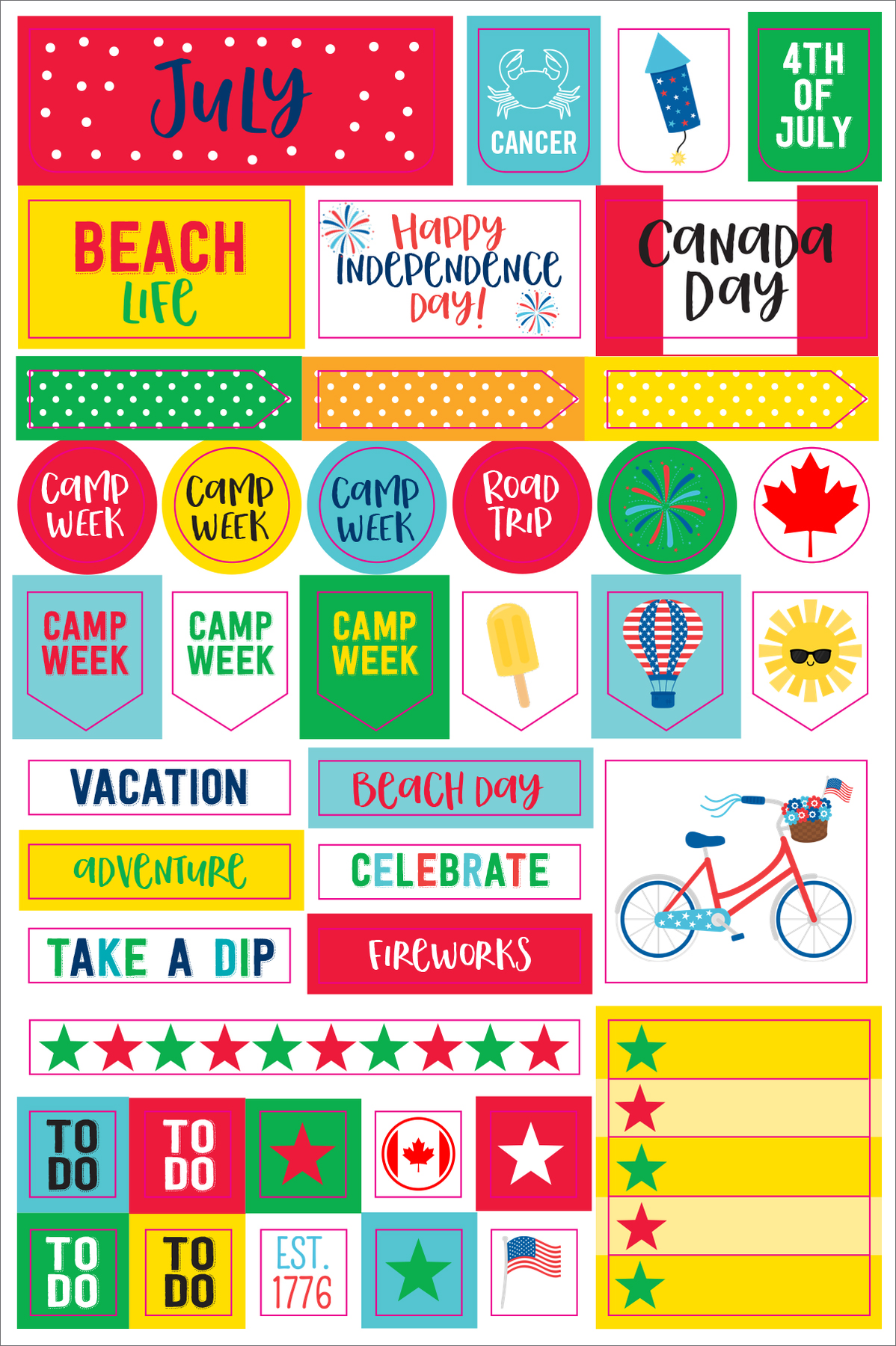 Universal Monthly Stickers for Planners Graphic by PlannerPea