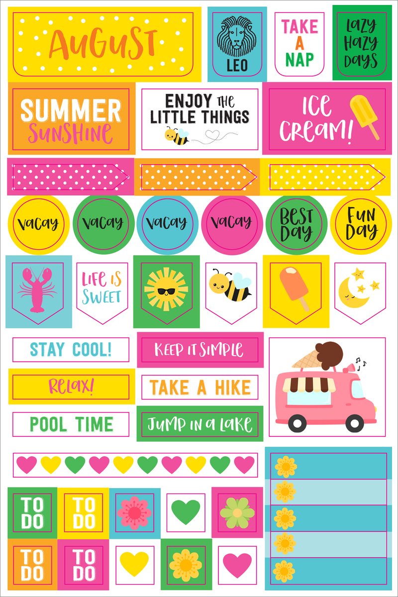 Essentials Month By Month Planner Stickers