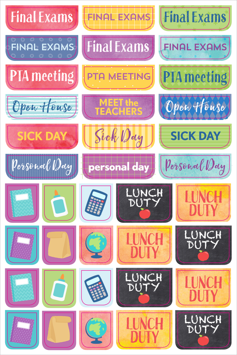 Essentials Teacher Planner Stickers