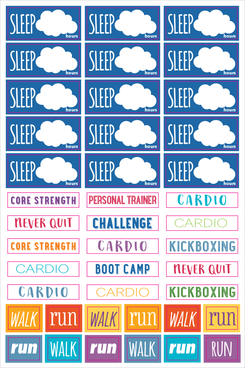Essentials Health &amp; Fitness Planner Stickers