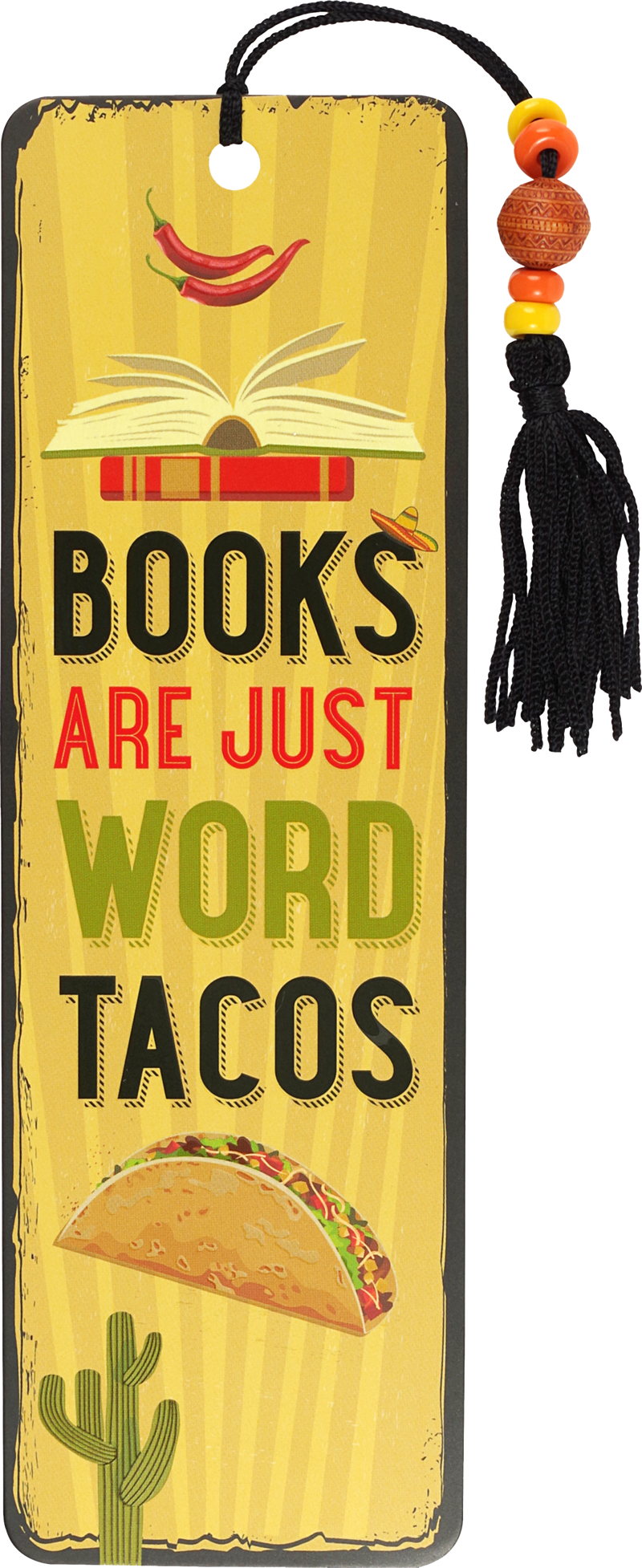 Books are Just Word Tacos Beaded Bookmark