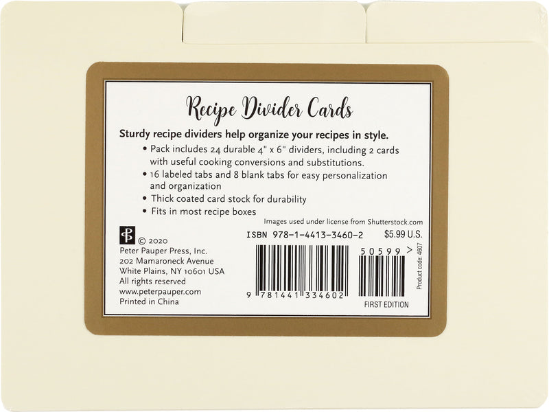 Recipe Card Dividers (24 Pack)