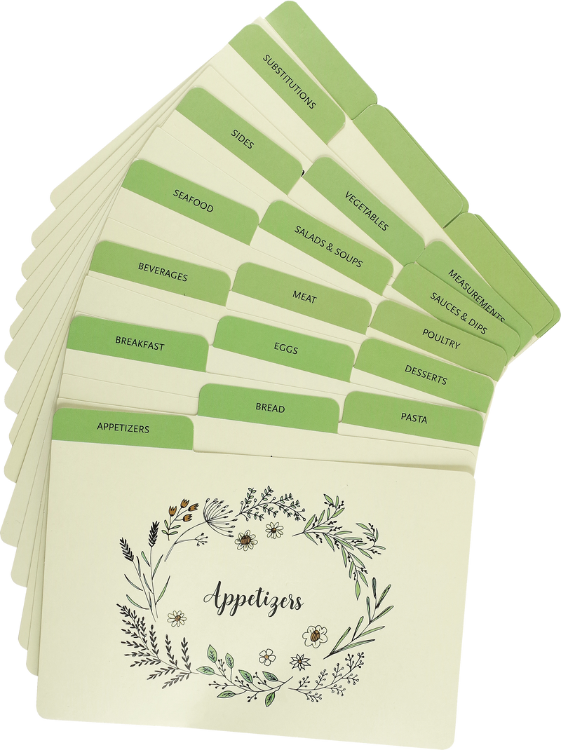 4x6 Letterpress Recipe Card Dividers – Green Bird Press