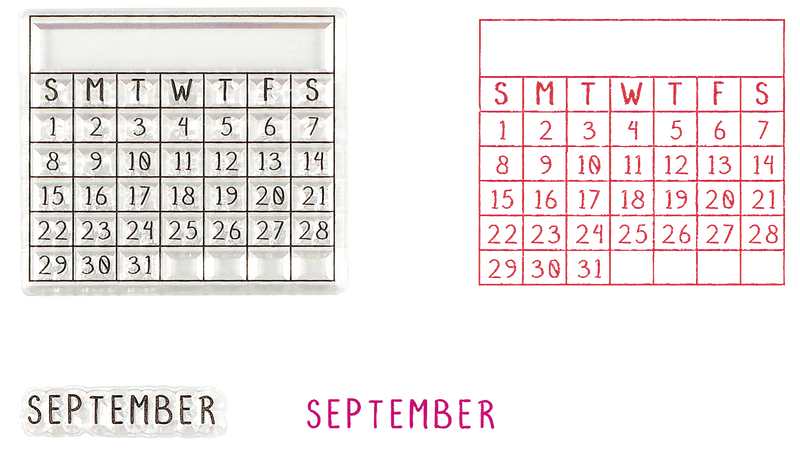 Calendar Clear Silicone Stamp Set