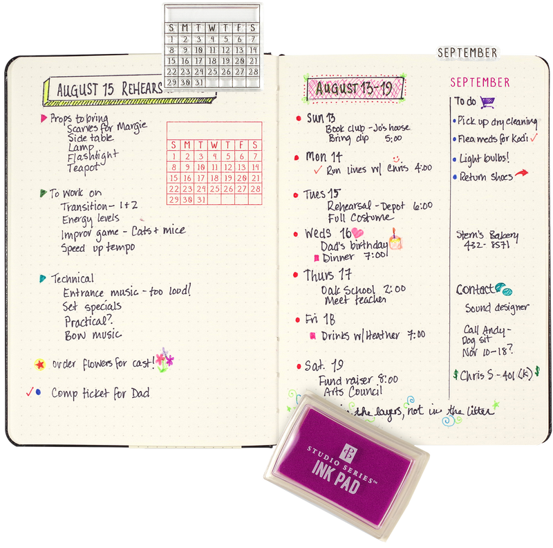 Calendar Clear Silicone Stamp Set