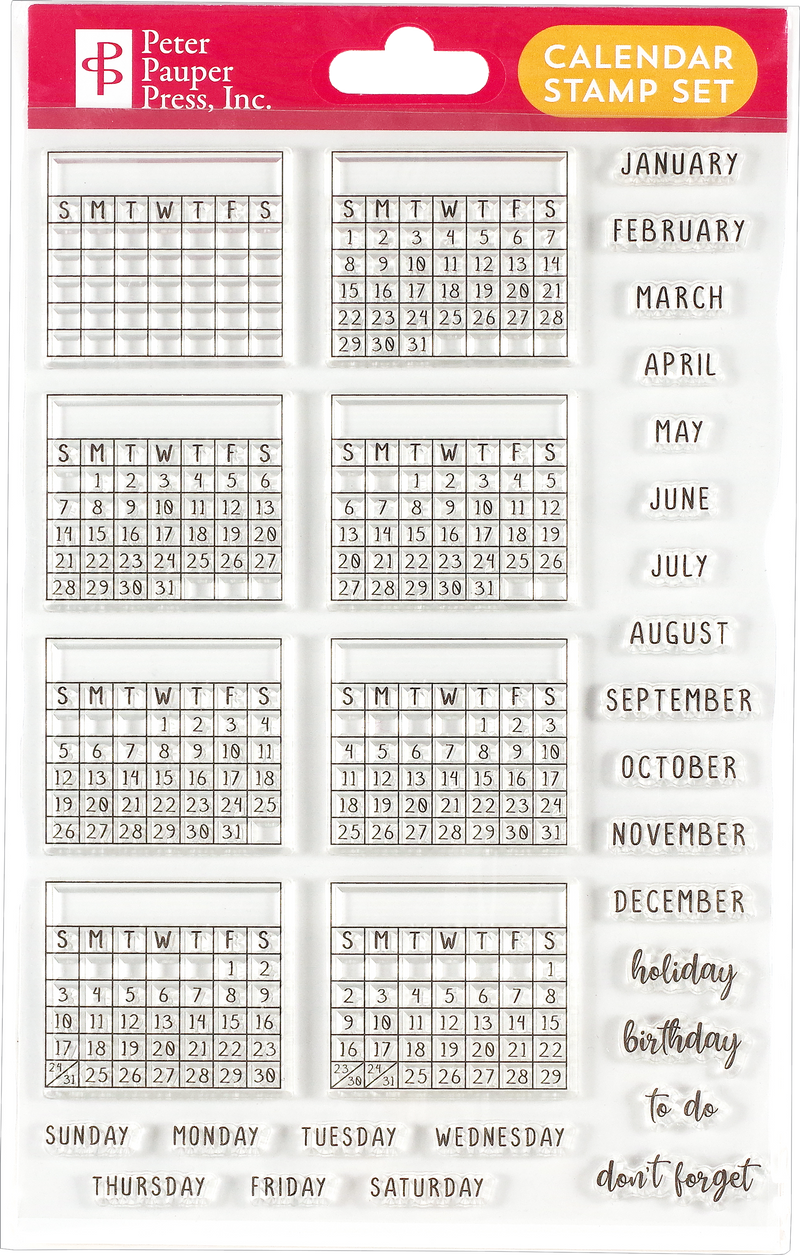 Calendar Clear Stamp Set