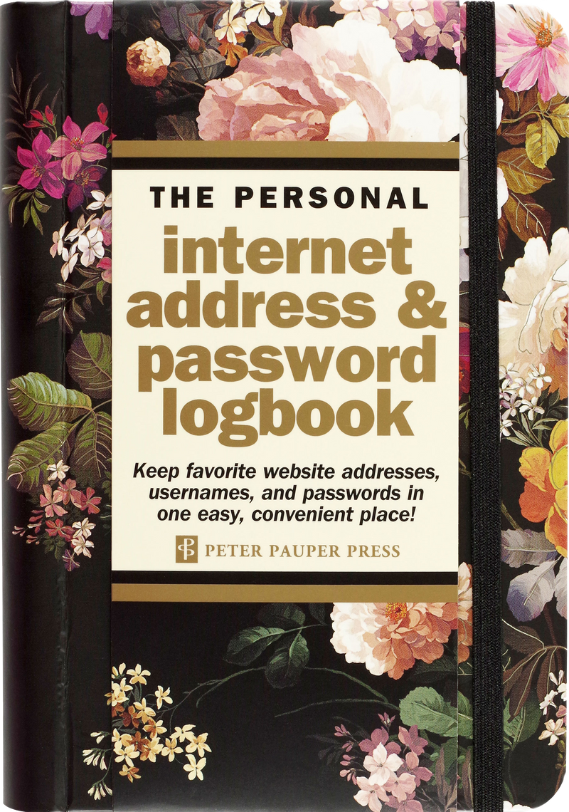 Midnight Floral Internet Address &amp; Password Logbook