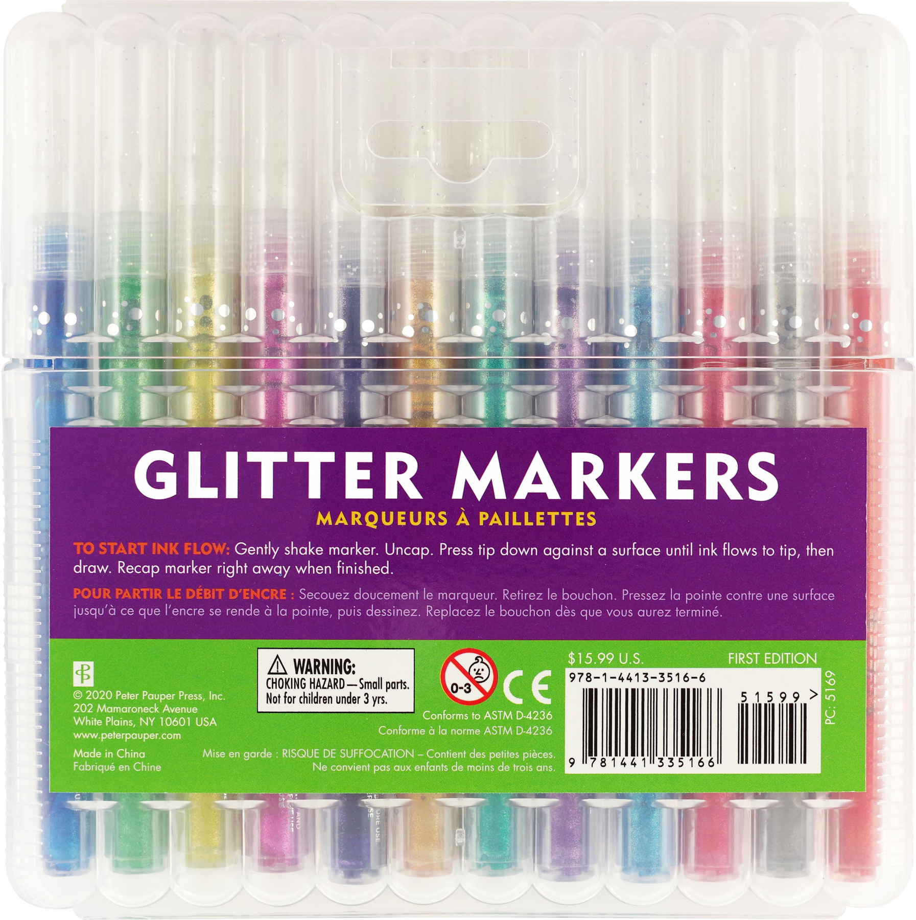 Studio Sensations Glitter Markers, 8 Pieces