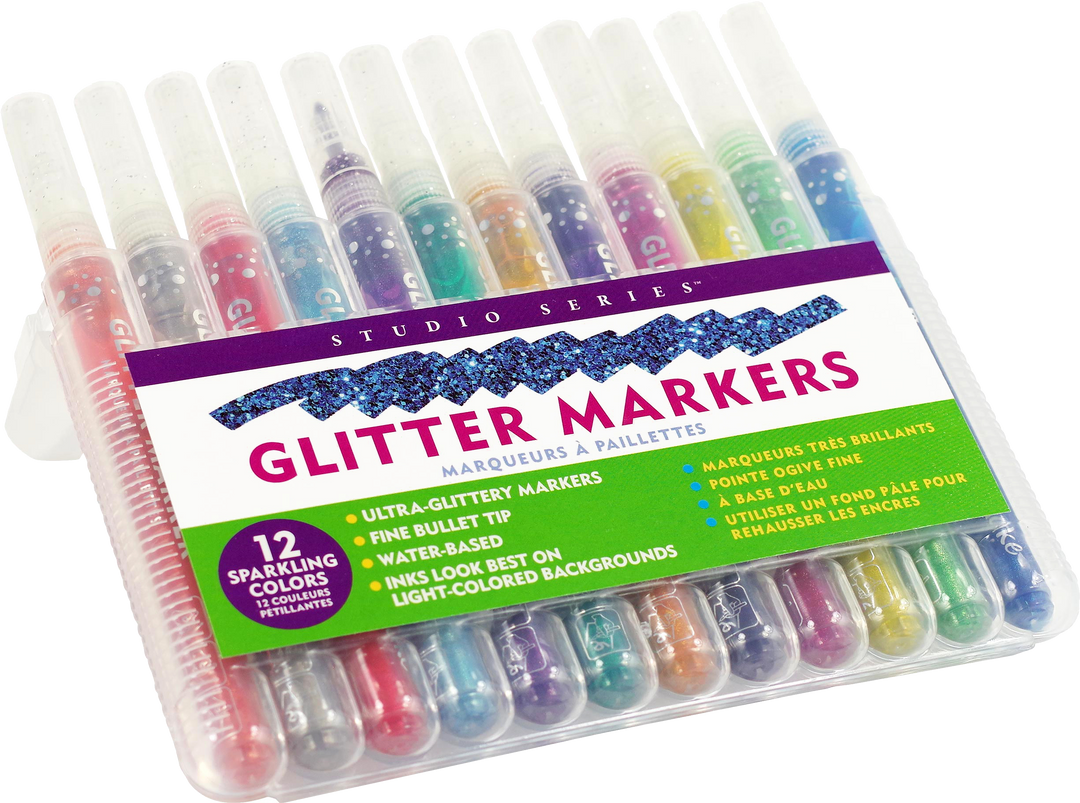 Studio Series Glitter Markers (Set of 12) – Peter Pauper Press