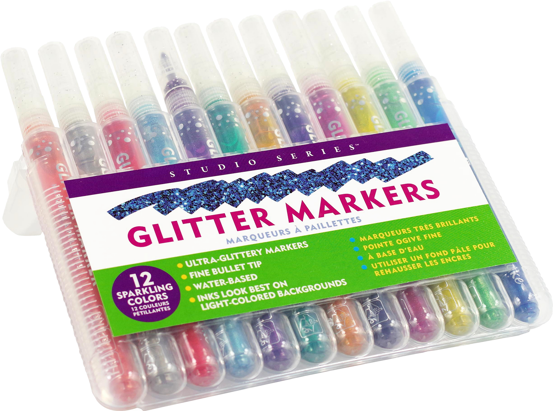 Studio Series Glitter Markers (Set of 12) – Peter Pauper Press