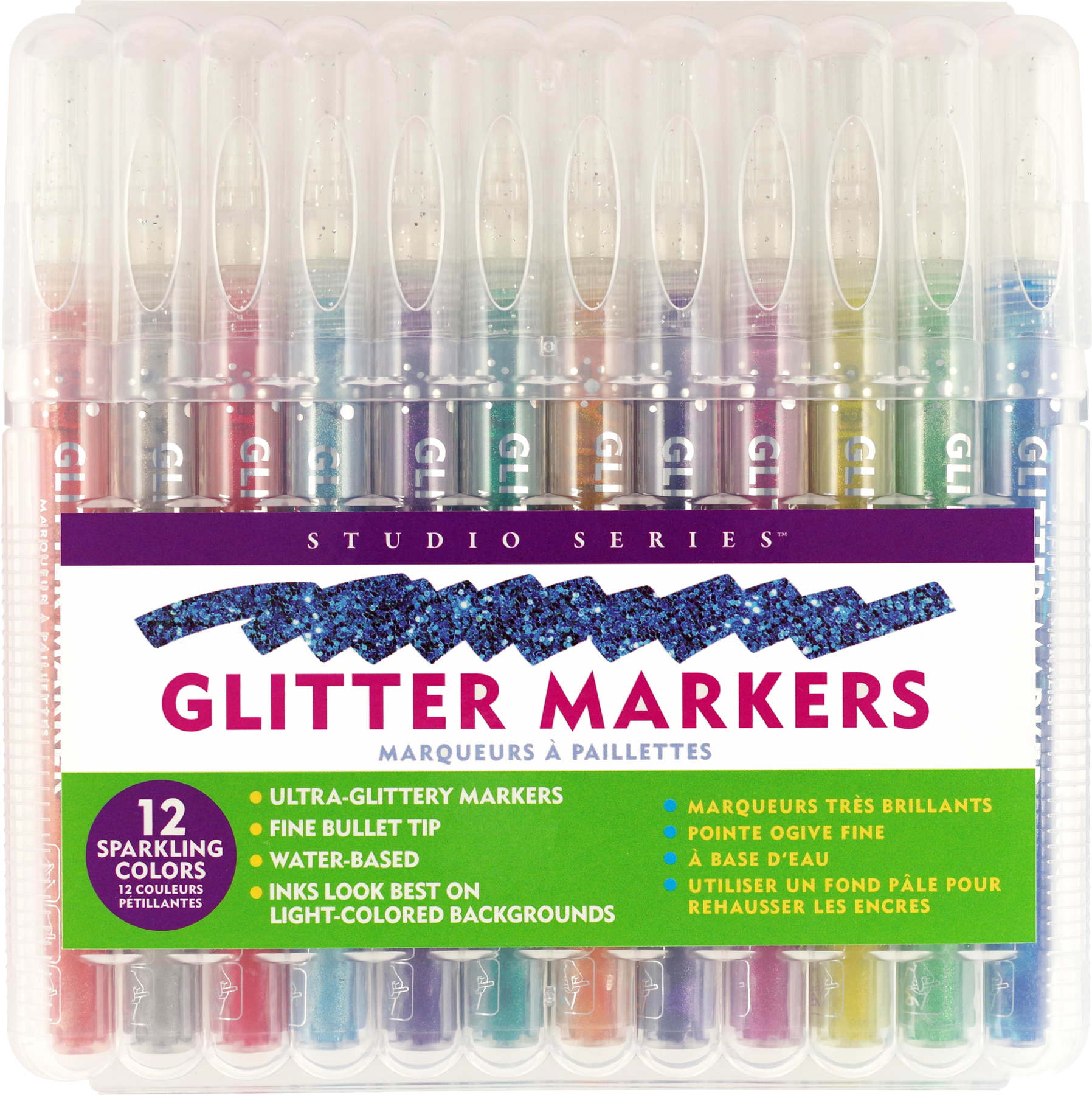 KINGART™ Glitter Markers, Set of 12 - The Good Toy Group