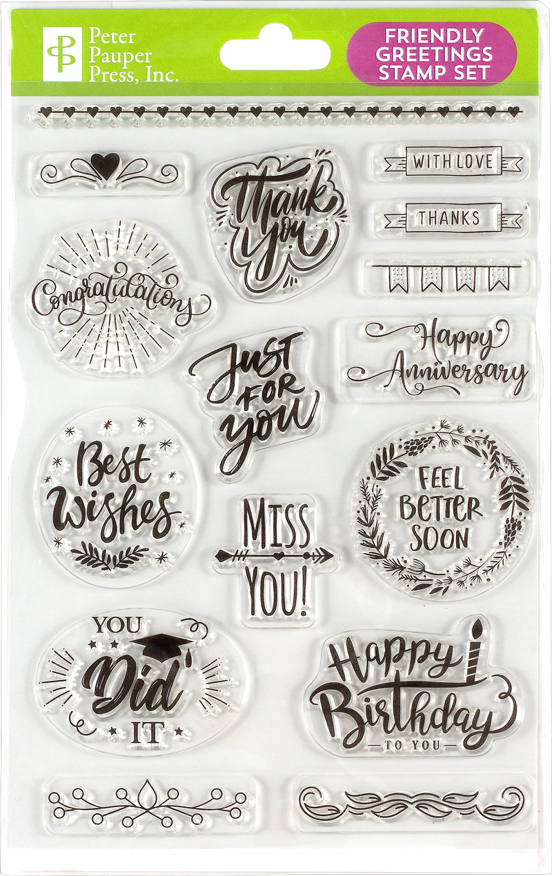 Friendly Greetings Clear Stamp Set   